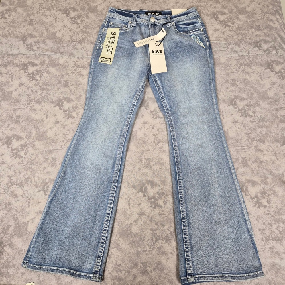 SKY Y2K Bootcut Jeans Women 13/14 Mcbling Indie Sleaze Trashy Chic Brat Festival